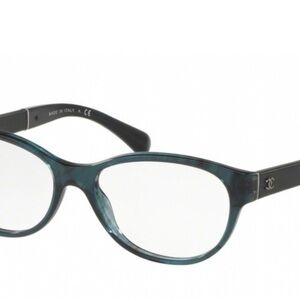 Authentic CHANEL Glasses 3309-Q c.1570 size 53-16 with leather on temples